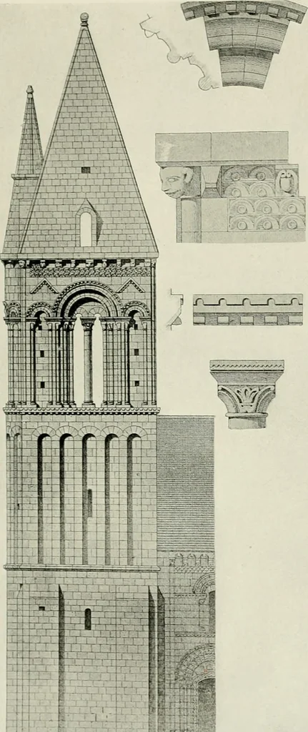 An illustration from Medieval architecture, its origins and development, with lists of monuments and bibliographies, 1912, leaf 498