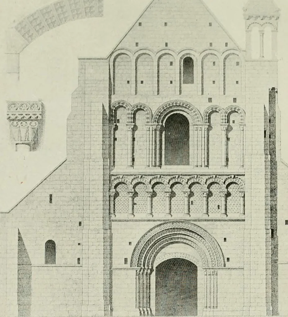 An illustration from Medieval architecture, its origins and development, with lists of monuments and bibliographies, 1912, leaf 506