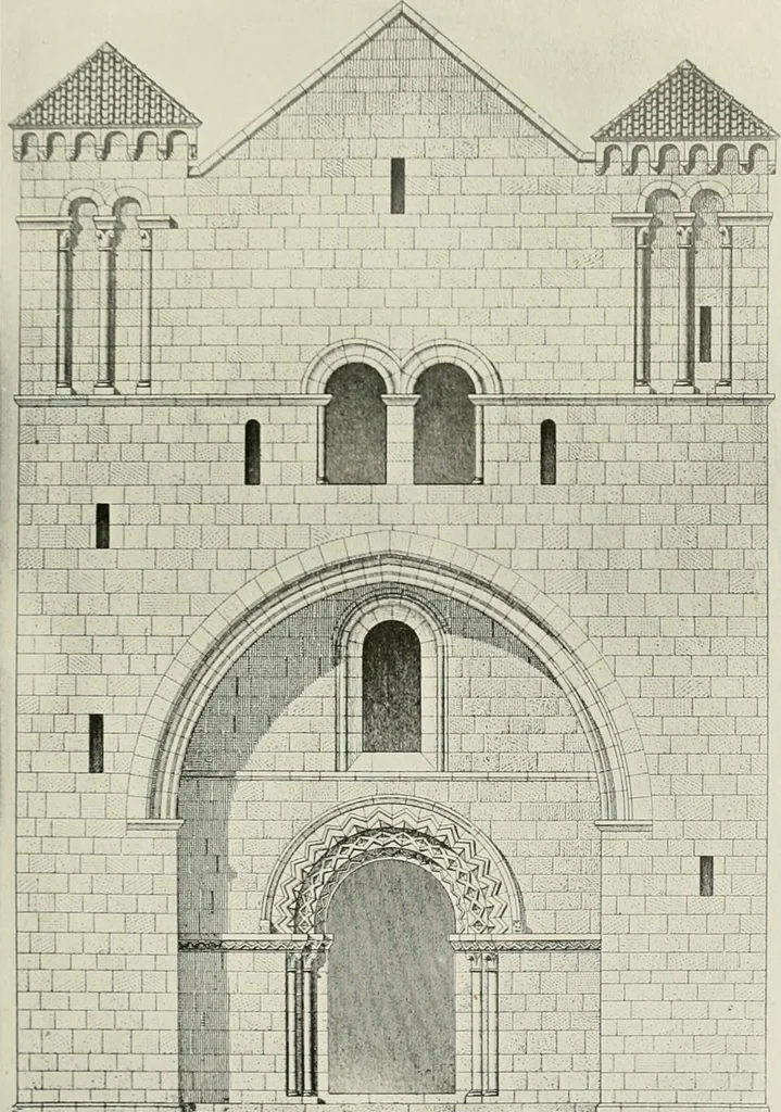 An illustration from Medieval architecture, its origins and development, with lists of monuments and bibliographies, 1912, leaf 508