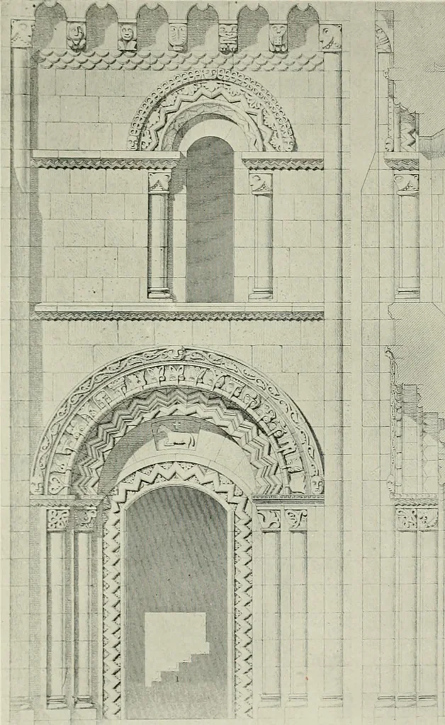 An illustration from Medieval architecture, its origins and development, with lists of monuments and bibliographies, 1912, leaf 512