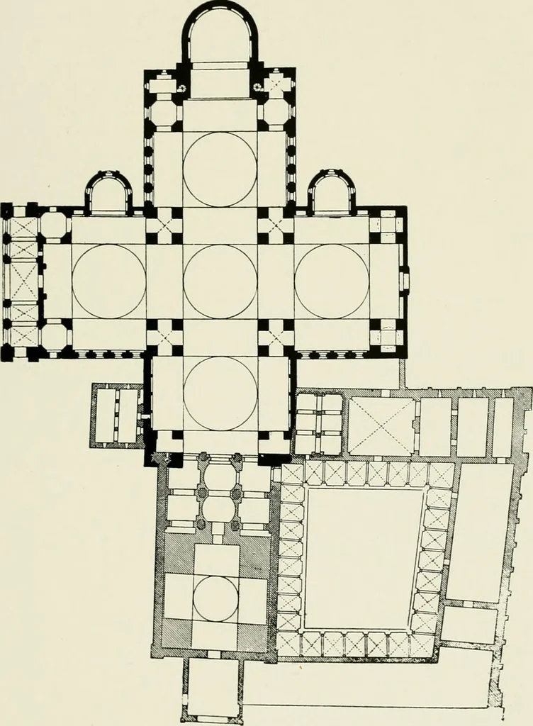 An illustration from Medieval architecture, its origins and development, with lists of monuments and bibliographies, 1912, leaf 534