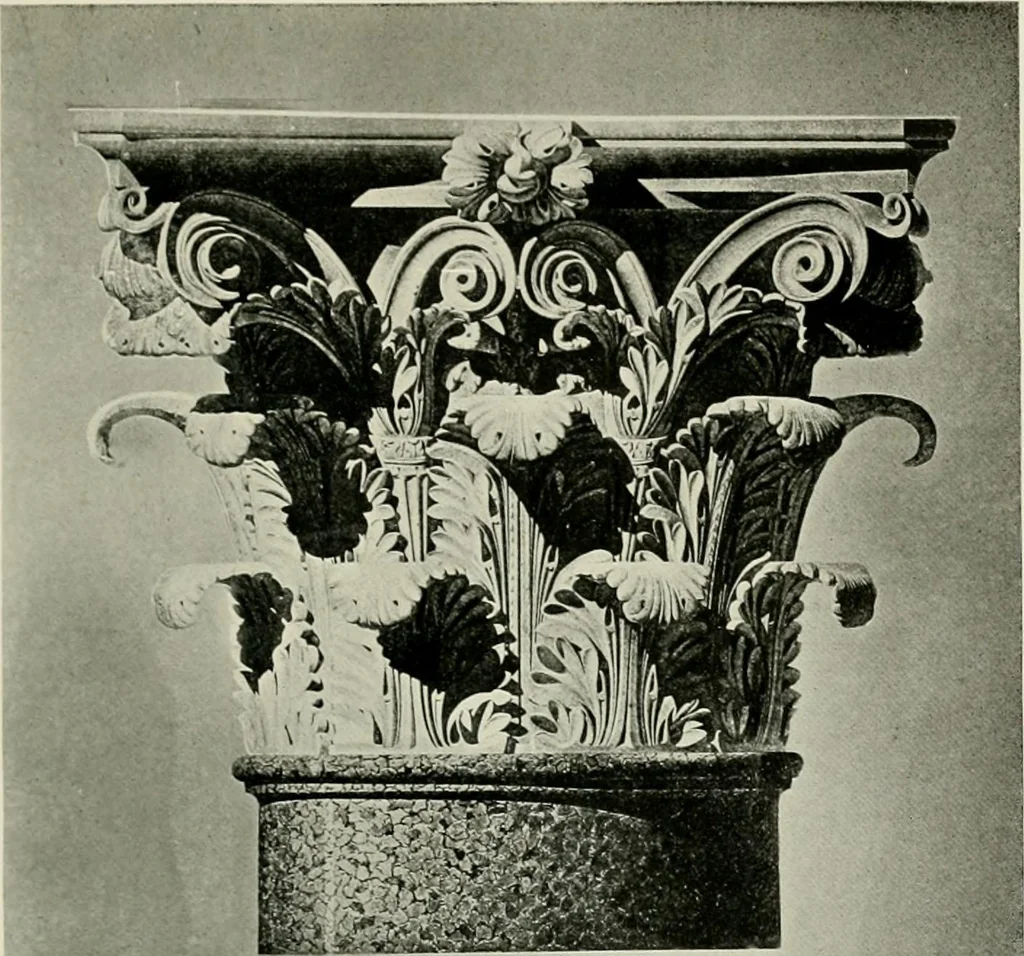 An illustration from Medieval architecture, its origins and development, with lists of monuments and bibliographies, 1912, leaf 74