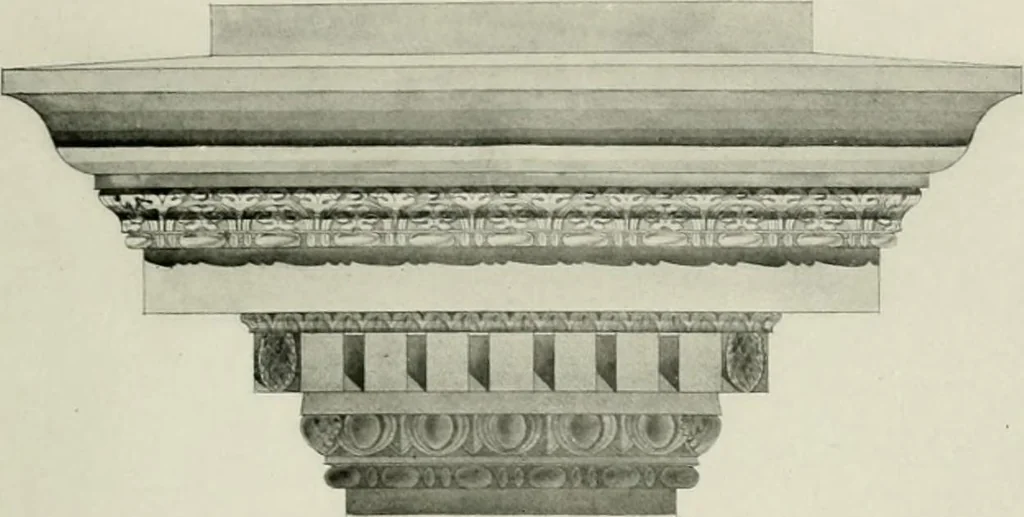 An illustration from Medieval architecture, its origins and development, with lists of monuments and bibliographies, 1912, leaf 82