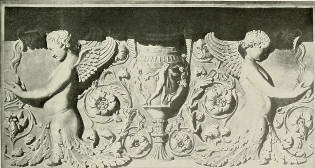 An illustration from Medieval architecture, its origins and development, with lists of monuments and bibliographies, 1912, leaf 84