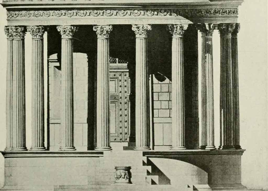 An illustration from Medieval architecture, its origins and development, with lists of monuments and bibliographies, 1912, leaf 94