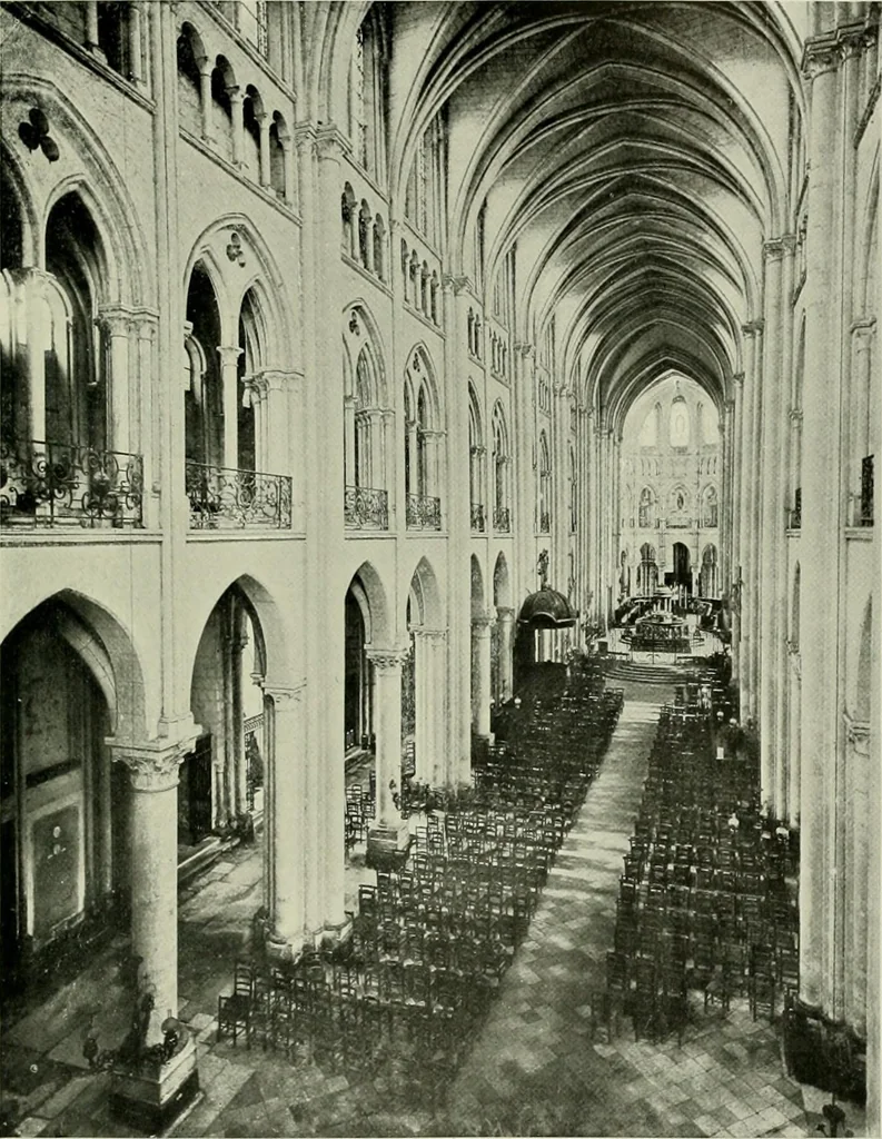 An illustration from Medieval architecture, its origins and development, with lists of monuments and bibliographies, 1912, leaf 142