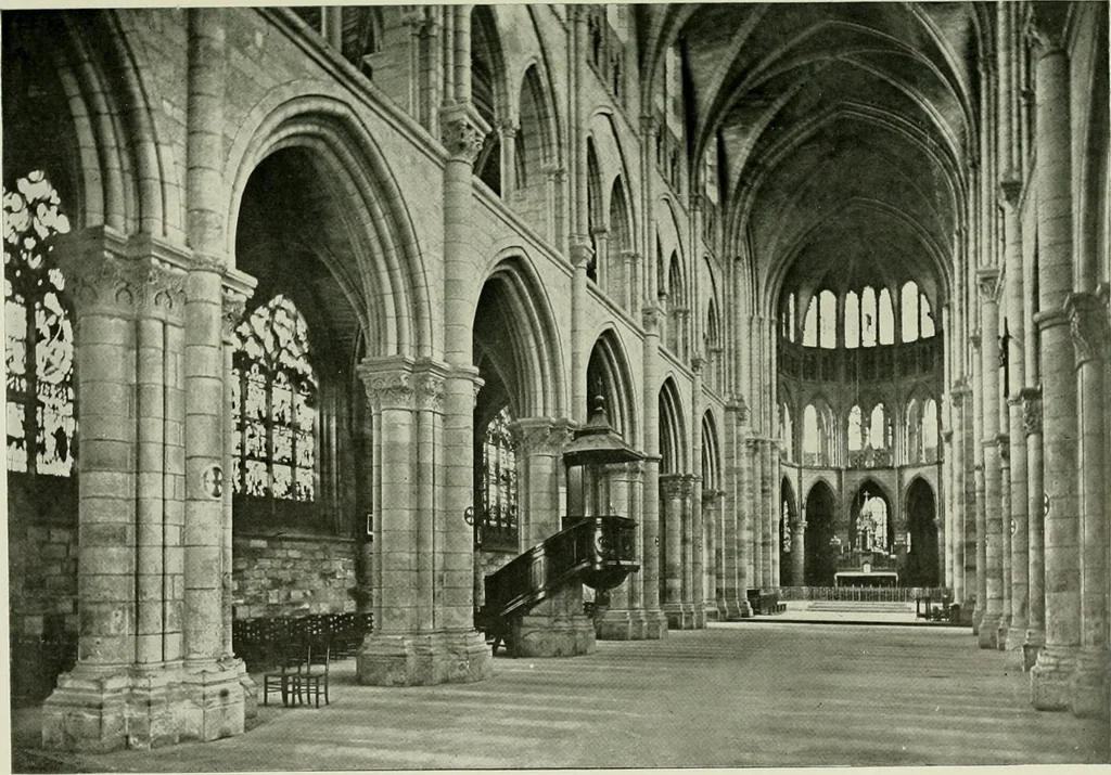 An illustration from Medieval architecture, its origins and development, with lists of monuments and bibliographies, 1912, leaf 148