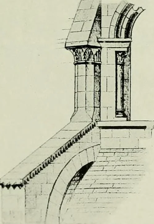 An illustration from Medieval architecture, its origins and development, with lists of monuments and bibliographies, 1912, leaf 154