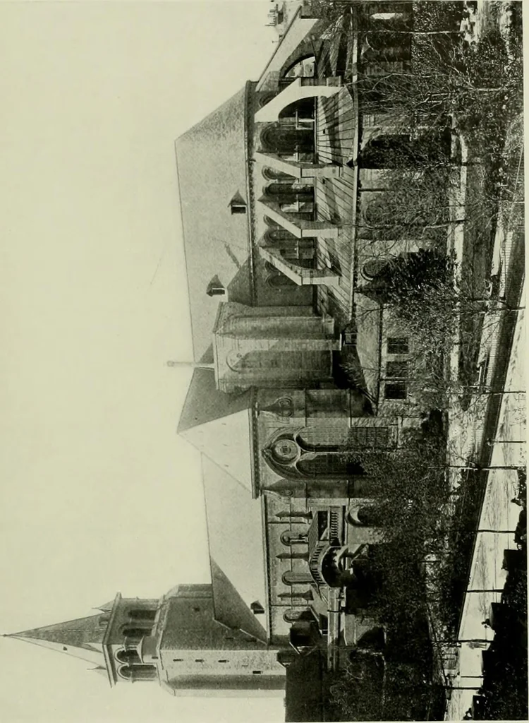 An illustration from Medieval architecture, its origins and development, with lists of monuments and bibliographies, 1912, leaf 158