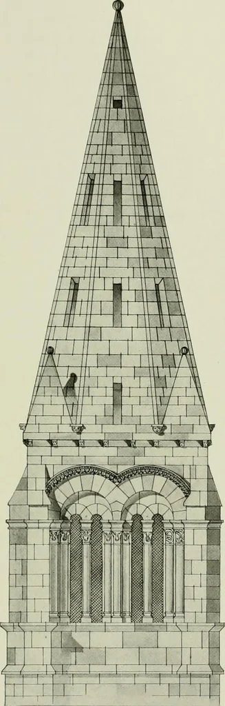 An illustration from Medieval architecture, its origins and development, with lists of monuments and bibliographies, 1912, leaf 166