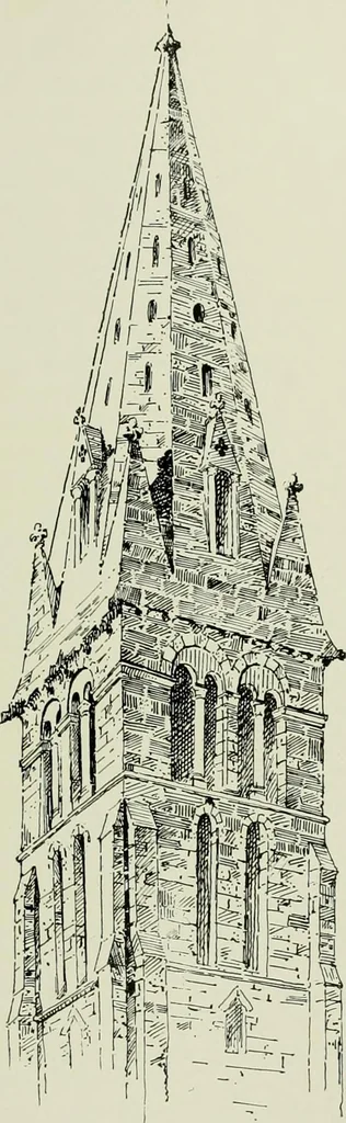 An illustration from Medieval architecture, its origins and development, with lists of monuments and bibliographies, 1912, leaf 170