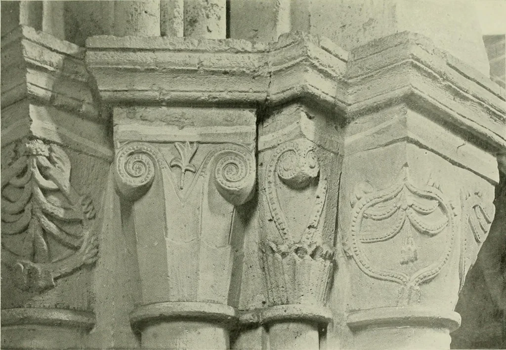 An illustration from Medieval architecture, its origins and development, with lists of monuments and bibliographies, 1912, leaf 232