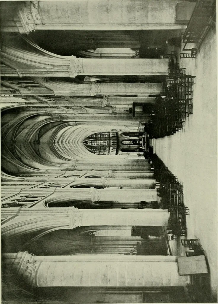 An illustration from Medieval architecture, its origins and development, with lists of monuments and bibliographies, 1912, leaf 410