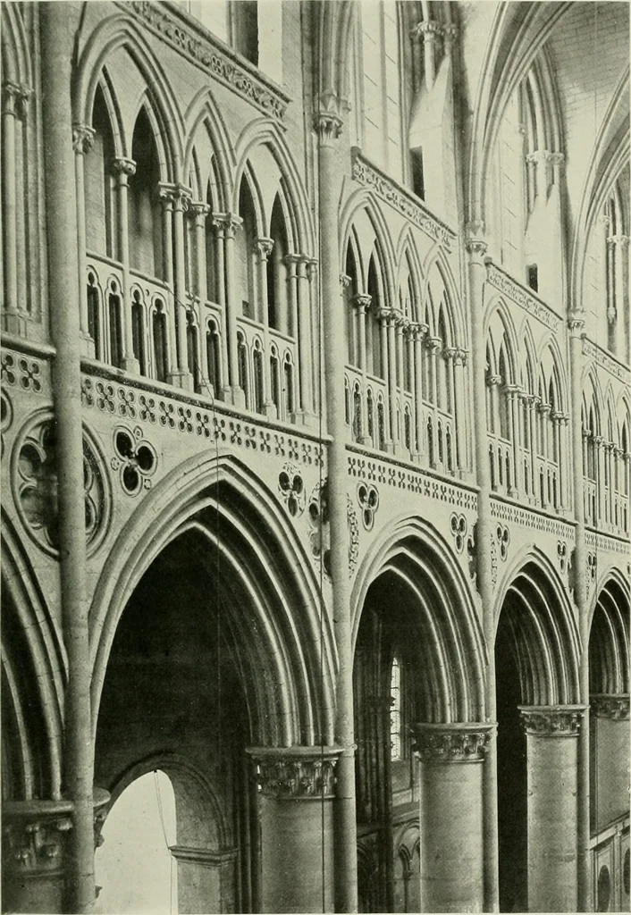 An illustration from Medieval architecture, its origins and development, with lists of monuments and bibliographies, 1912, leaf 420