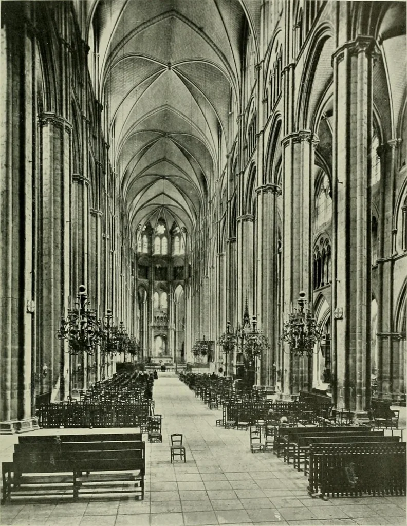 An illustration from Medieval architecture, its origins and development, with lists of monuments and bibliographies, 1912, leaf 422