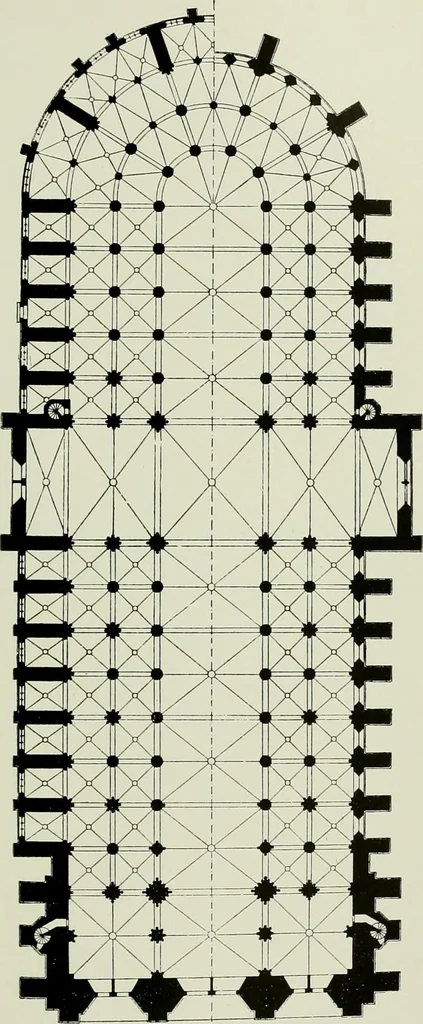 An illustration from Medieval architecture, its origins and development, with lists of monuments and bibliographies, 1912, leaf 444