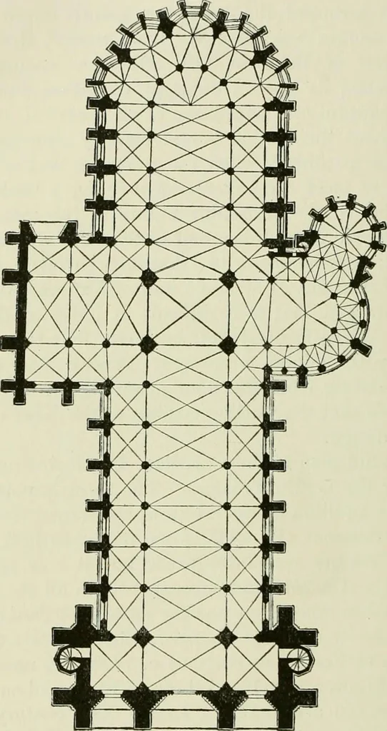 An illustration from Medieval architecture, its origins and development, with lists of monuments and bibliographies, 1912, leaf 449