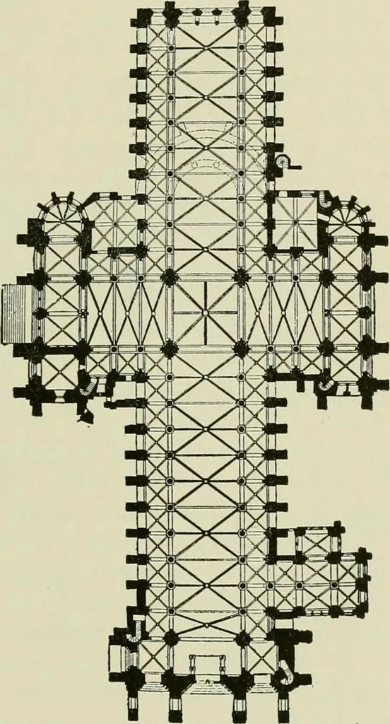 An illustration from Medieval architecture, its origins and development, with lists of monuments and bibliographies, 1912, leaf 458