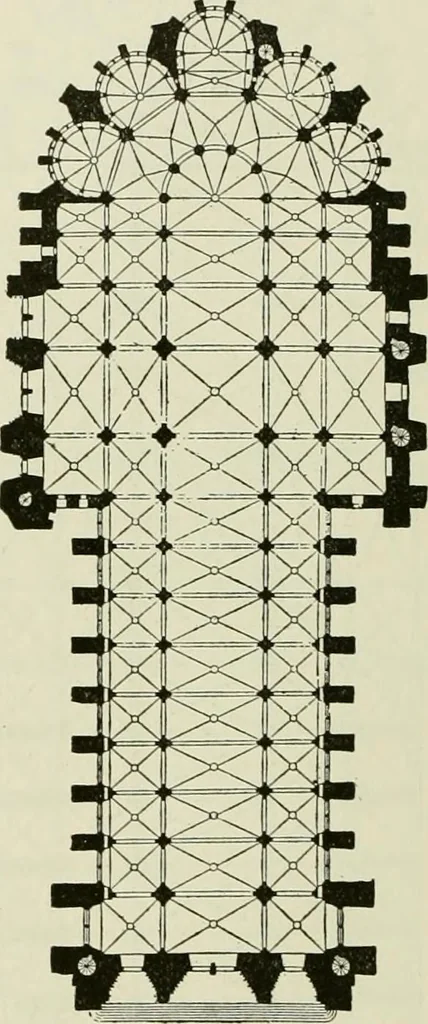 An illustration from Medieval architecture, its origins and development, with lists of monuments and bibliographies, 1912, leaf 463