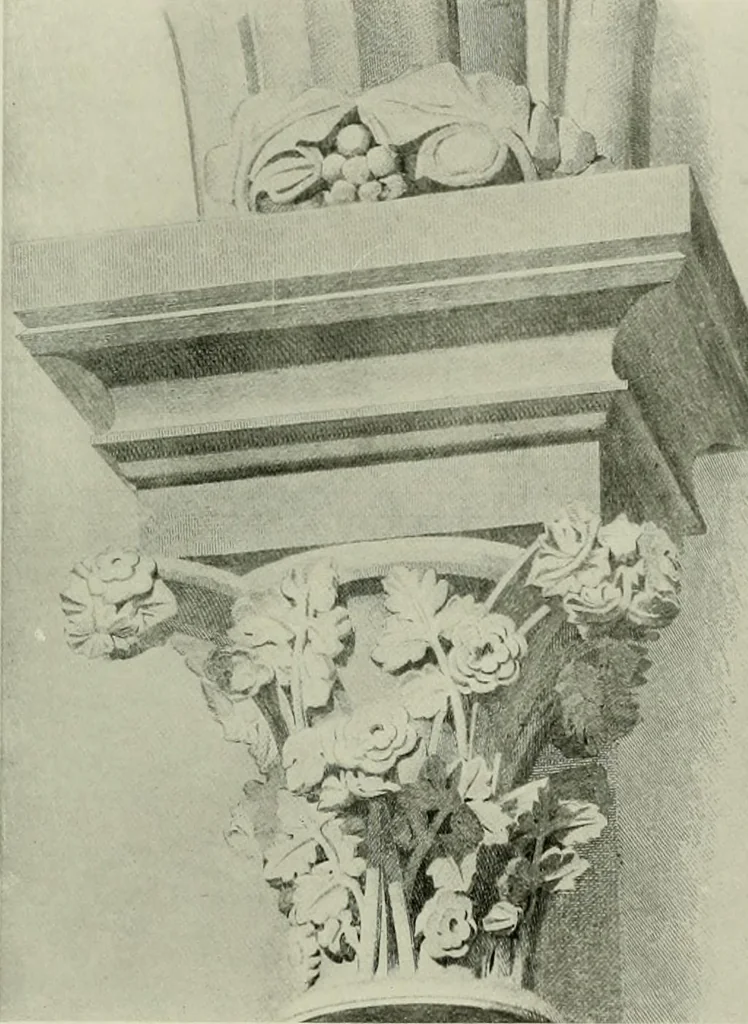 An illustration from Medieval architecture, its origins and development, with lists of monuments and bibliographies, 1912, leaf 496