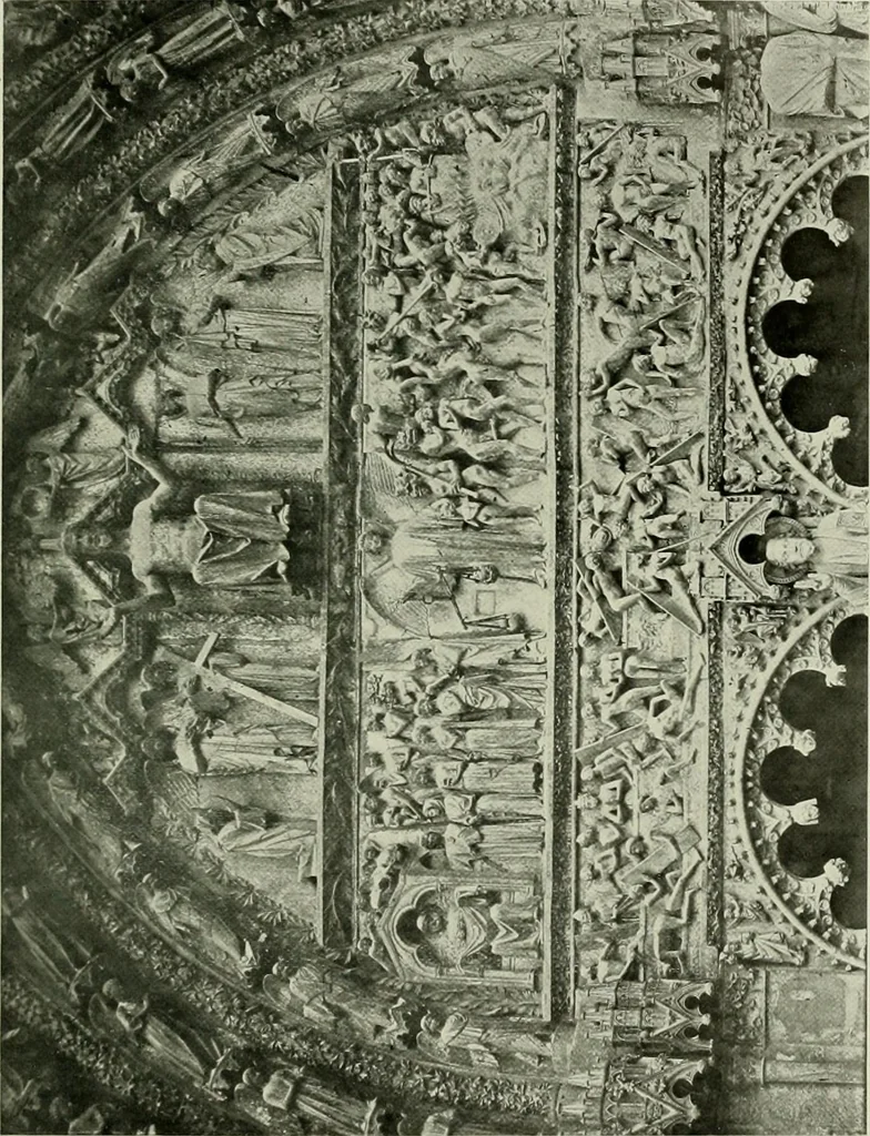 An illustration from Medieval architecture, its origins and development, with lists of monuments and bibliographies, 1912, leaf 512