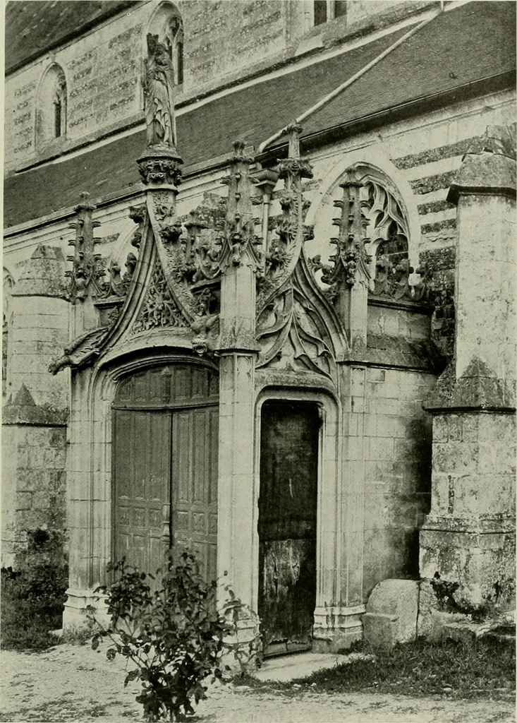 An illustration from Medieval architecture, its origins and development, with lists of monuments and bibliographies, 1912, leaf 580