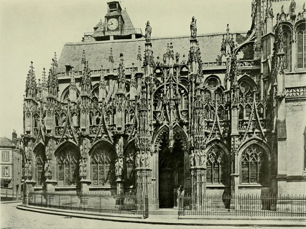 An illustration from Medieval architecture, its origins and development, with lists of monuments and bibliographies, 1912, leaf 584