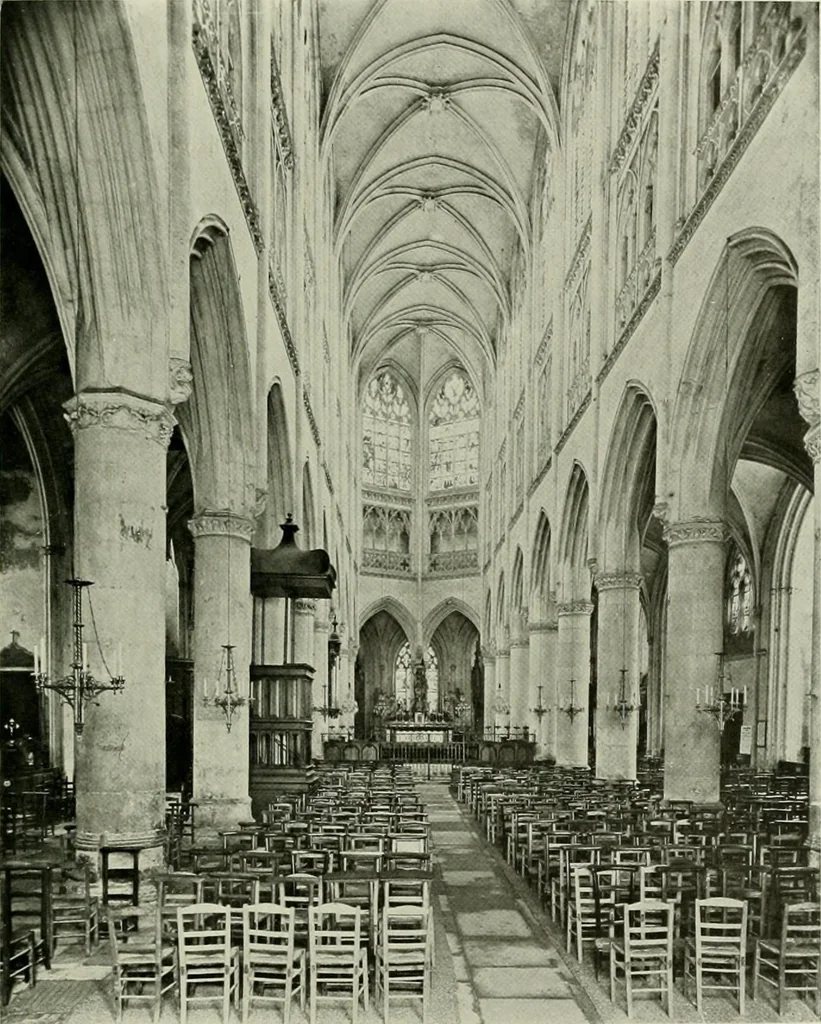 An illustration from Medieval architecture, its origins and development, with lists of monuments and bibliographies, 1912, leaf 590