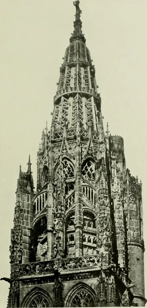 An illustration from Medieval architecture, its origins and development, with lists of monuments and bibliographies, 1912, leaf 598