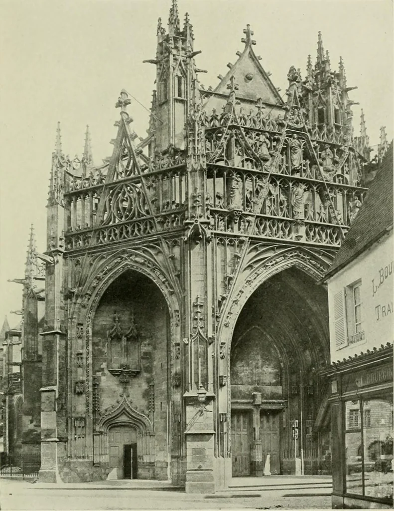 An illustration from Medieval architecture, its origins and development, with lists of monuments and bibliographies, 1912, leaf 610