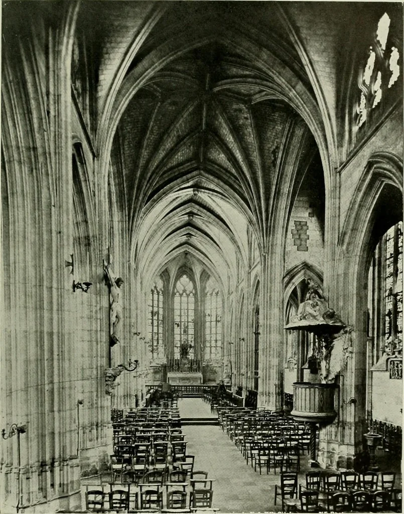 An illustration from Medieval architecture, its origins and development, with lists of monuments and bibliographies, 1912, leaf 616