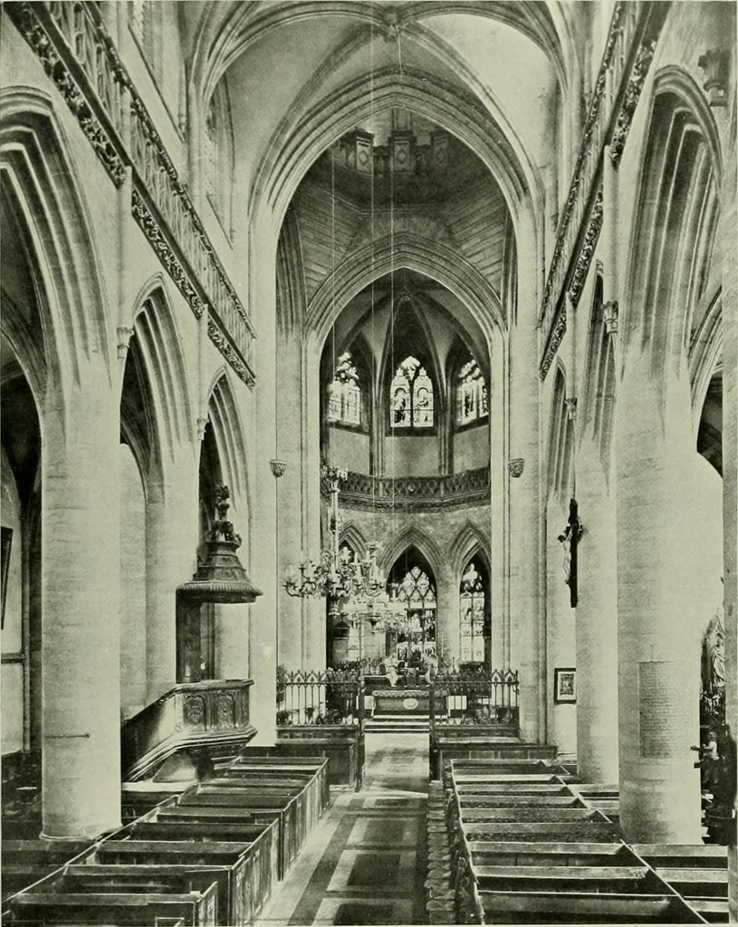 An illustration from Medieval architecture, its origins and development, with lists of monuments and bibliographies, 1912, leaf 626