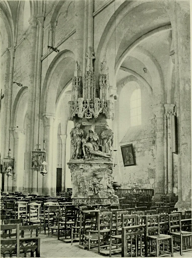 An illustration from Medieval architecture, its origins and development, with lists of monuments and bibliographies, 1912, leaf 92