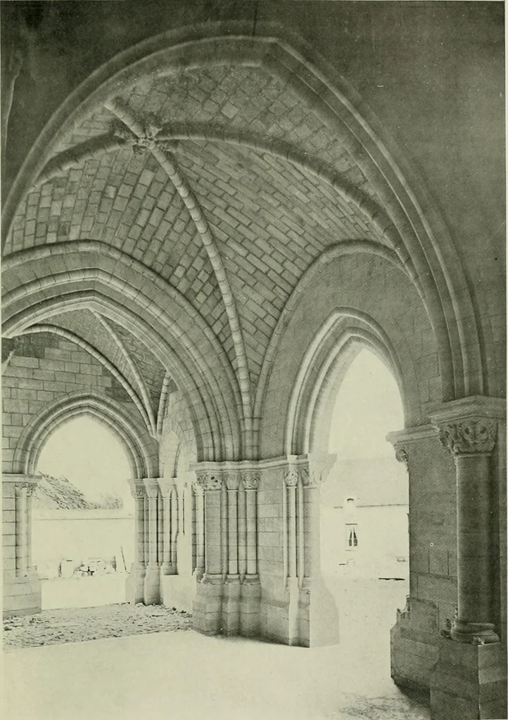 An illustration from Medieval architecture, its origins and development, with lists of monuments and bibliographies, 1912, leaf 96