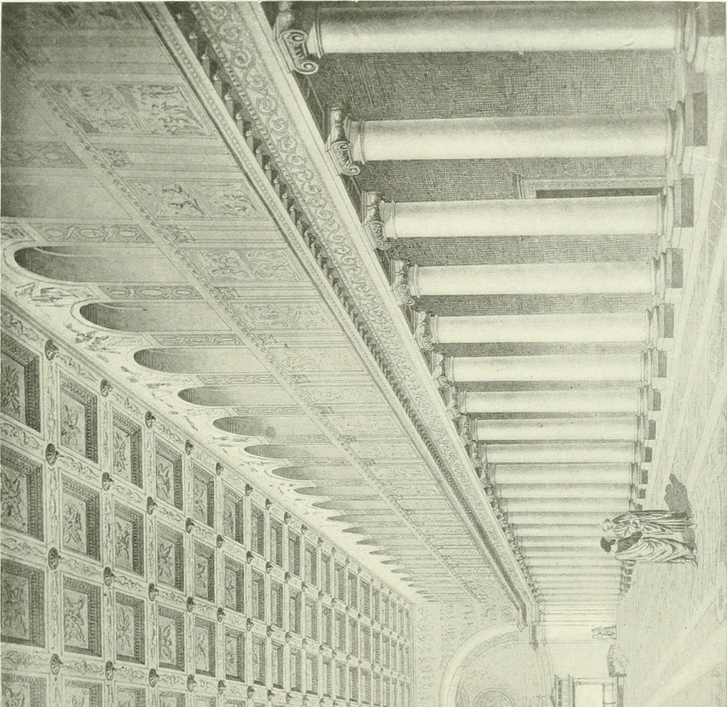An illustration from Medieval architecture, its origins and development, with lists of monuments and bibliographies, 1909, leaf 140