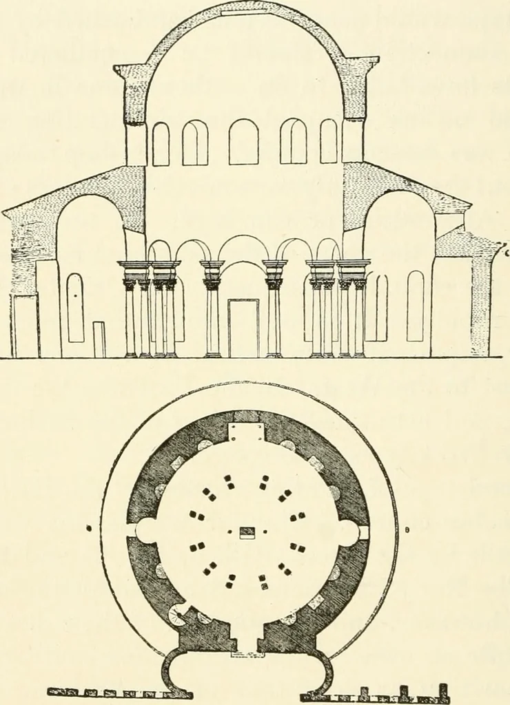 An illustration from Medieval architecture, its origins and development, with lists of monuments and bibliographies, 1909, leaf 169