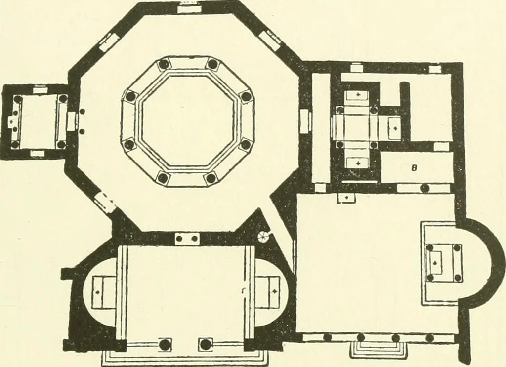 An illustration from Medieval architecture, its origins and development, with lists of monuments and bibliographies, 1909, leaf 170