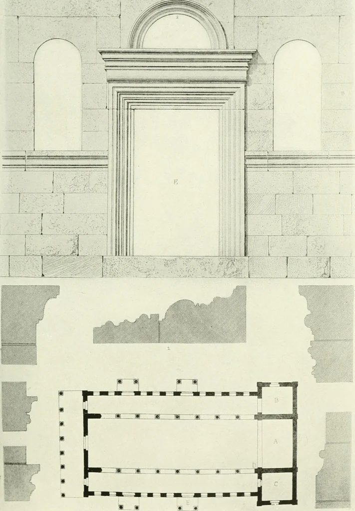 An illustration from Medieval architecture, its origins and development, with lists of monuments and bibliographies, 1909, leaf 196