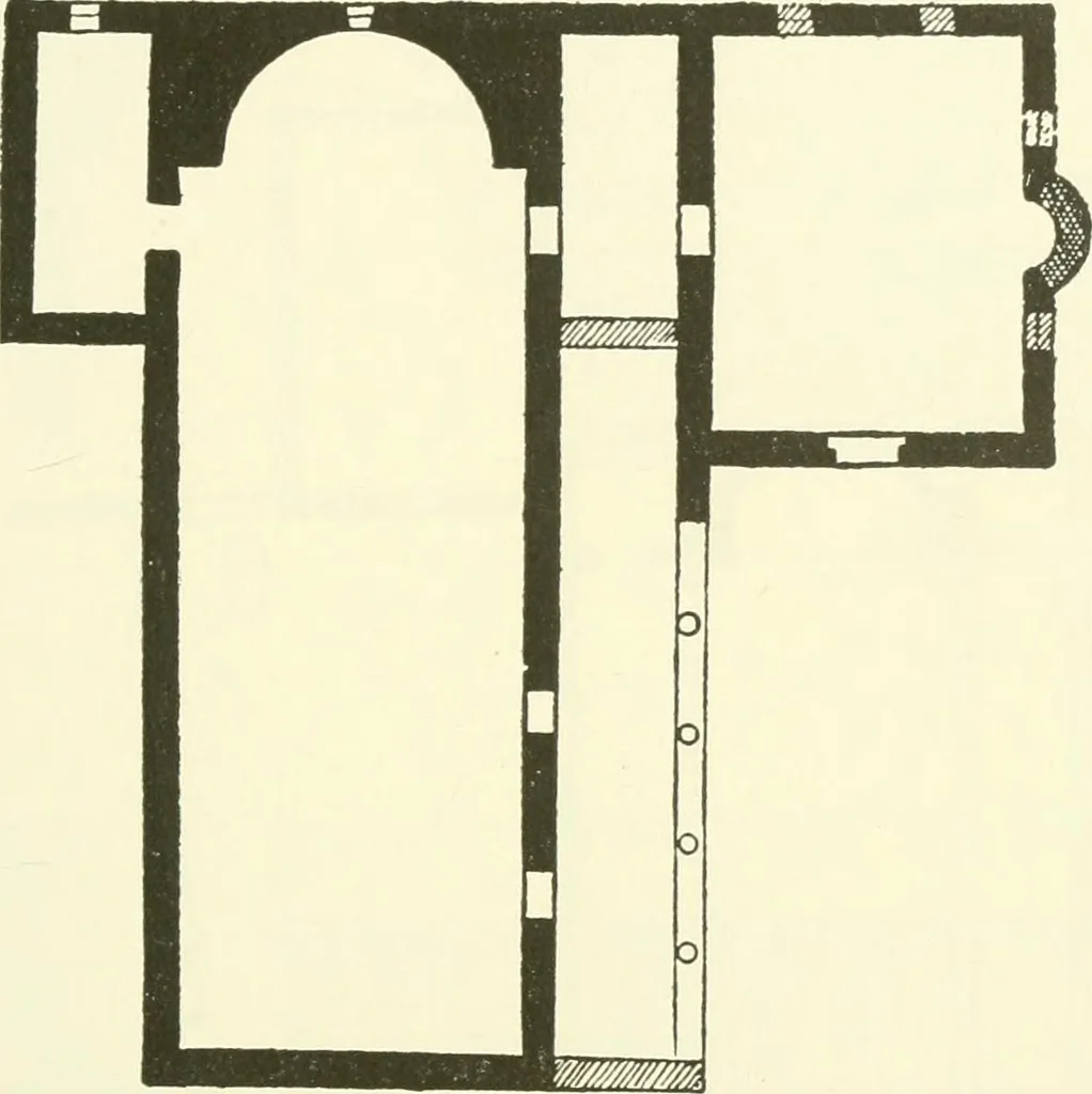 An illustration from Medieval architecture, its origins and development, with lists of monuments and bibliographies, 1909, leaf 204