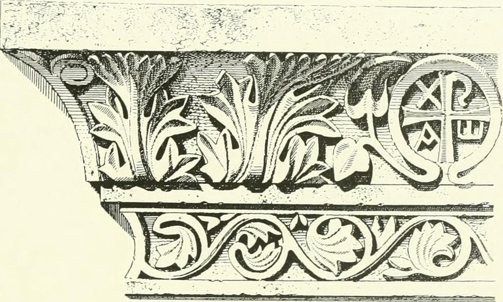 An illustration from Medieval architecture, its origins and development, with lists of monuments and bibliographies, 1909, leaf 206