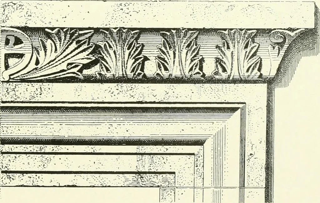 An illustration from Medieval architecture, its origins and development, with lists of monuments and bibliographies, 1909, leaf 206