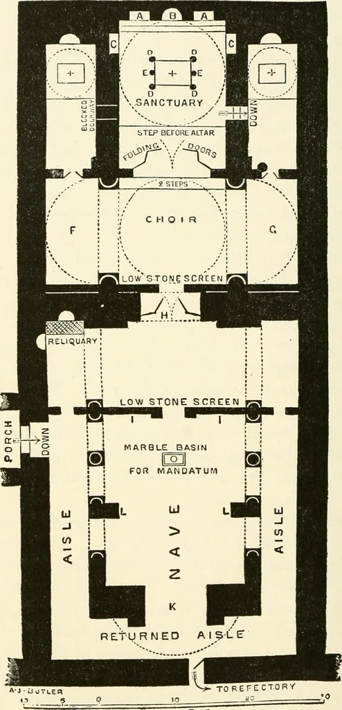 An illustration from Medieval architecture, its origins and development, with lists of monuments and bibliographies, 1909, leaf 209
