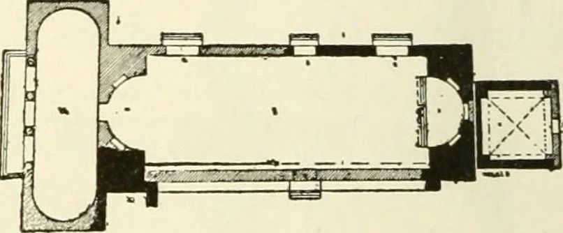 An illustration from Medieval architecture, its origins and development, with lists of monuments and bibliographies, 1909, leaf 213