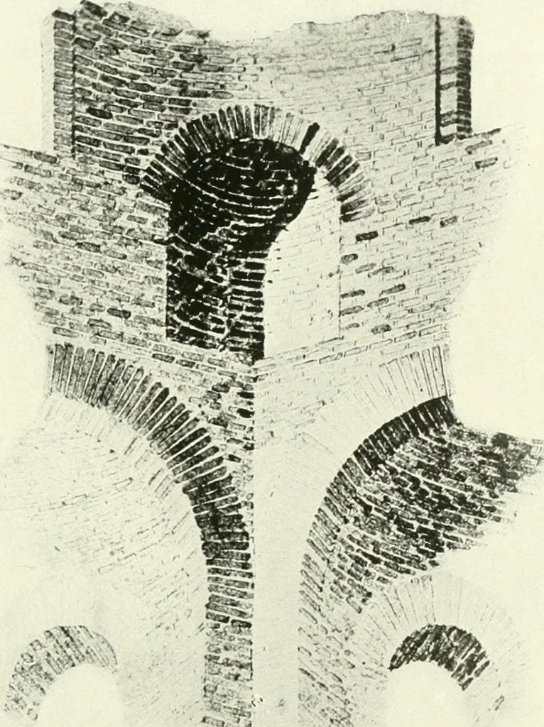 An illustration from Medieval architecture, its origins and development, with lists of monuments and bibliographies, 1909, leaf 242