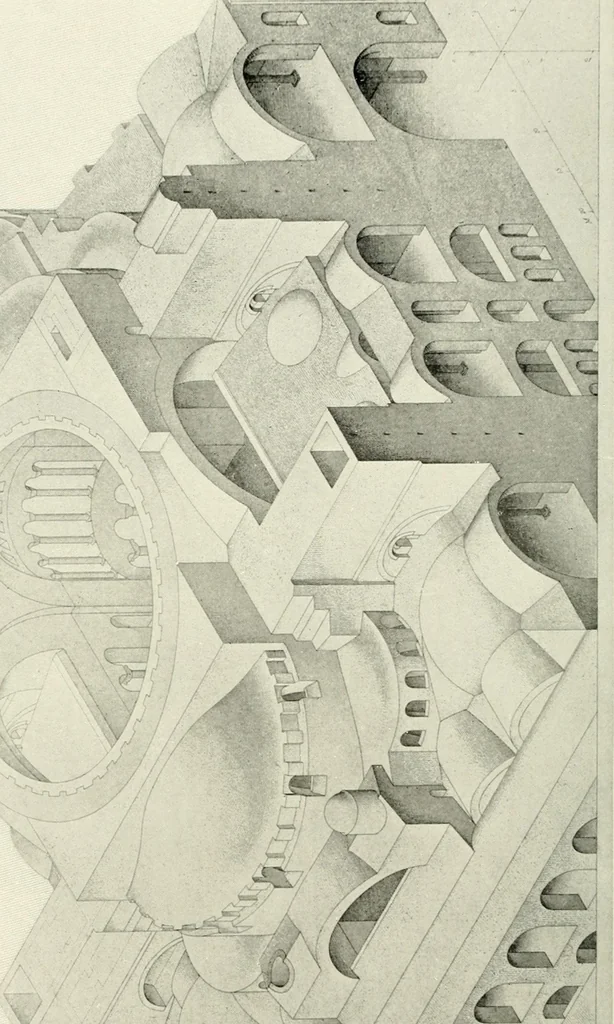 An illustration from Medieval architecture, its origins and development, with lists of monuments and bibliographies, 1909, leaf 247