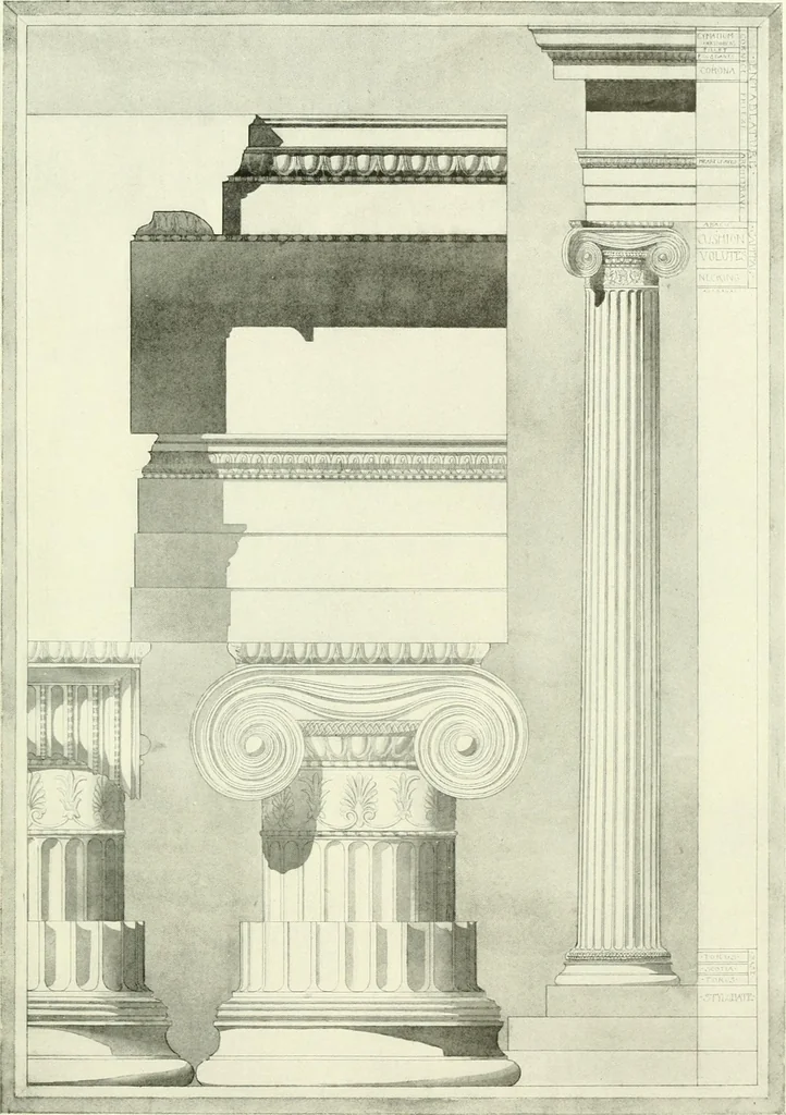 An illustration from Medieval architecture, its origins and development, with lists of monuments and bibliographies, 1909, leaf 30