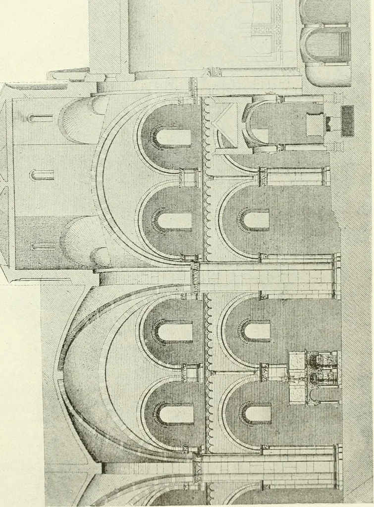 An illustration from Medieval architecture, its origins and development, with lists of monuments and bibliographies, 1909, leaf 312