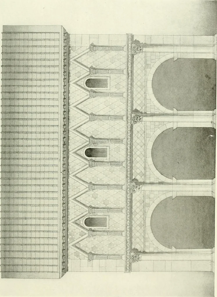 An illustration from Medieval architecture, its origins and development, with lists of monuments and bibliographies, 1909, leaf 326