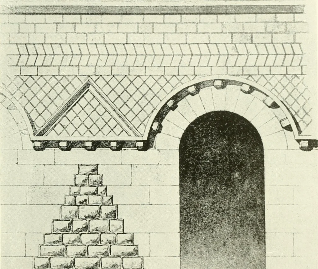 An illustration from Medieval architecture, its origins and development, with lists of monuments and bibliographies, 1909, leaf 330