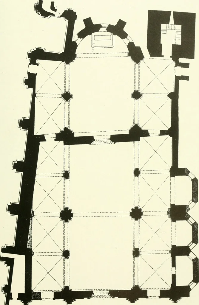 An illustration from Medieval architecture, its origins and development, with lists of monuments and bibliographies, 1909, leaf 370